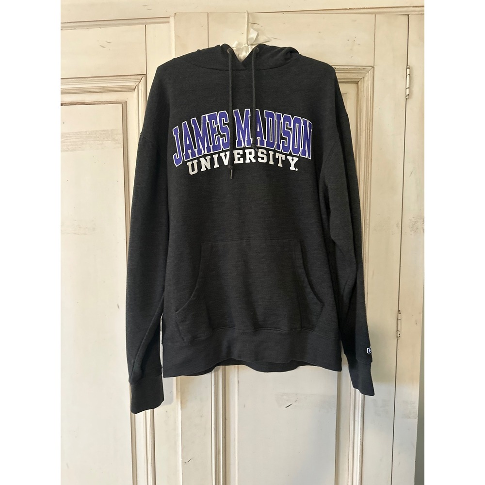 Blue 84 James Madison University JMU Hoodie Charcoal Heather Grey Mens Medium